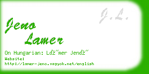 jeno lamer business card